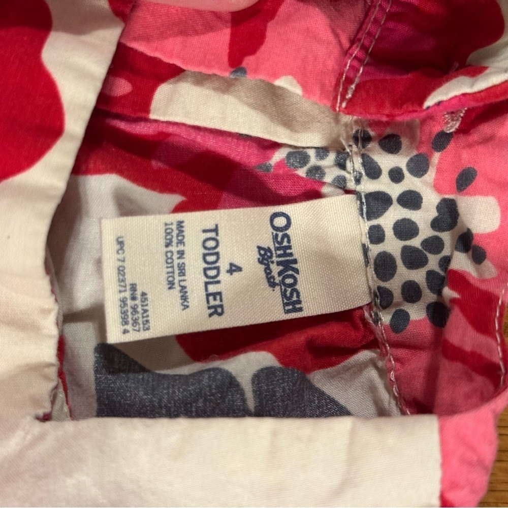 OshKosh B’gosh Toddler Girls’s Floral Dress Size 4 - Picture 3 of 6